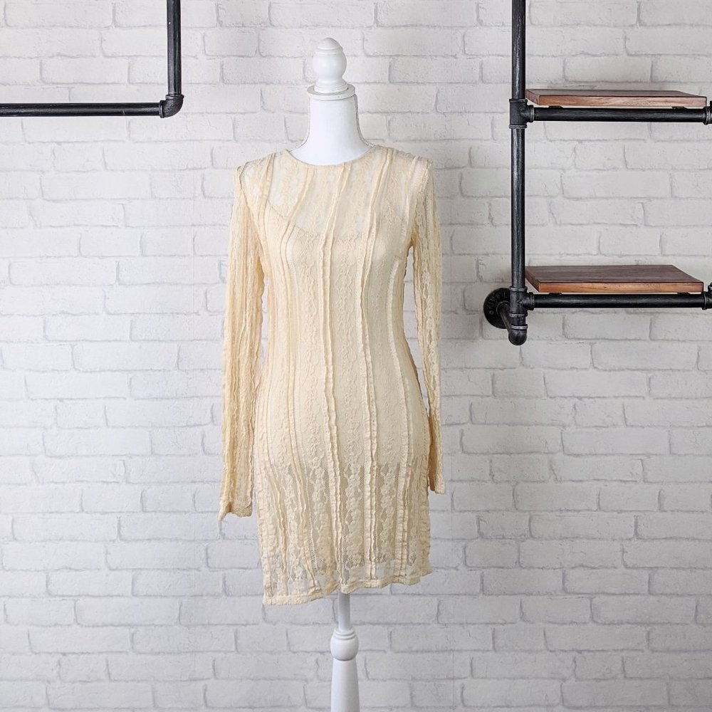 Kimchi Blue Urban Outfitters Boho Lace Dress Cream